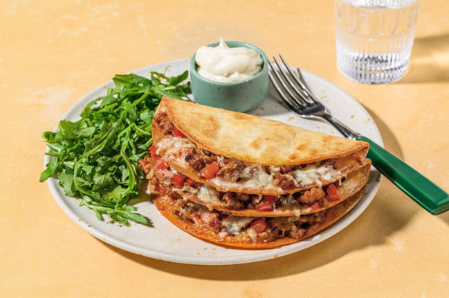 Spiced BBQ Pork Quesadillas Rapidas