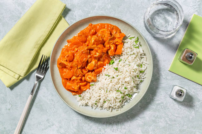 Hähnchengeschnetzeltes in Tomaten-Sahnesoße