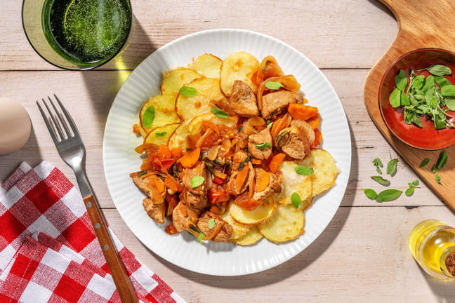 Picchiapò di lonza in umido al sugo di pomodoro