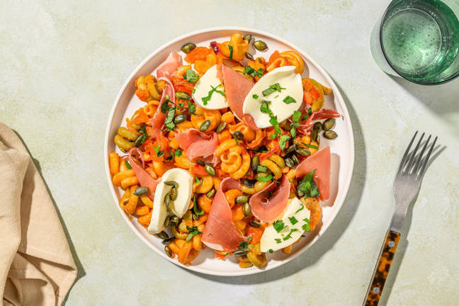 Pasta Caprese with Serrano Ham
