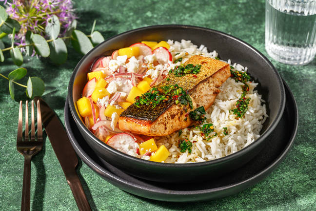 Peruansk-stekt laks og chimichurri