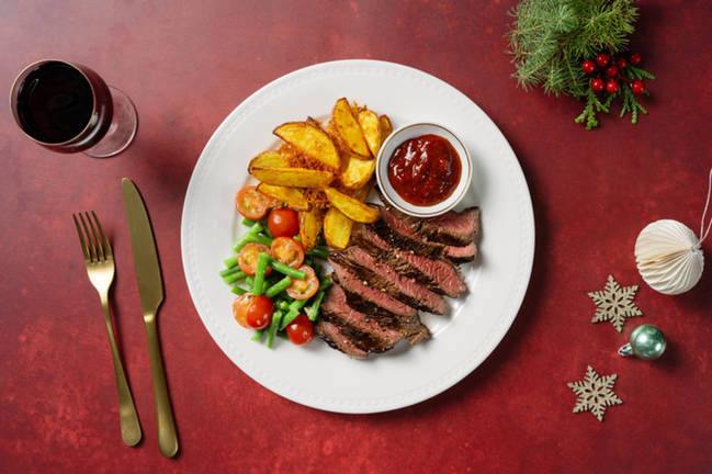 Feines Rindshuftsteak mit Pflaumendip