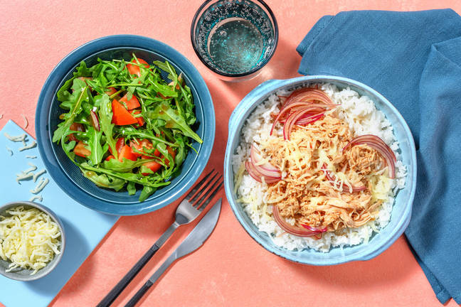 Loaded Chipotle Pulled Chicken Rice Bowl