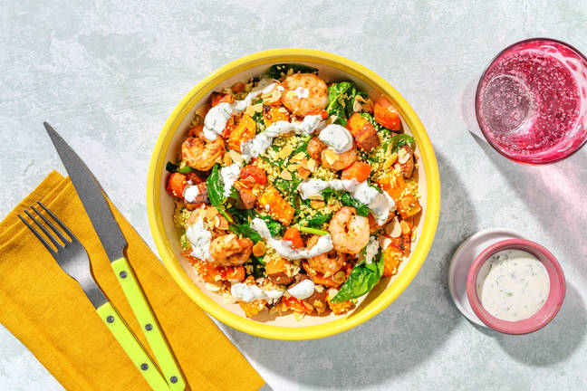 Moroccan Prawns and Rainbow Couscous