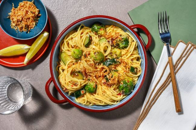 Spaghetti al limone met panko