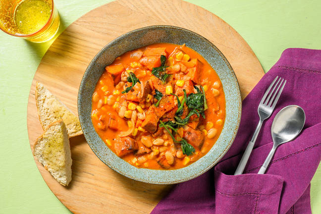 Creamy Mexican Style Spiced Stew and Ciabatta
