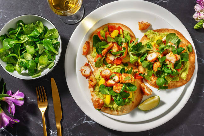 Tortillas alle mazzancolle Cajun e pesca