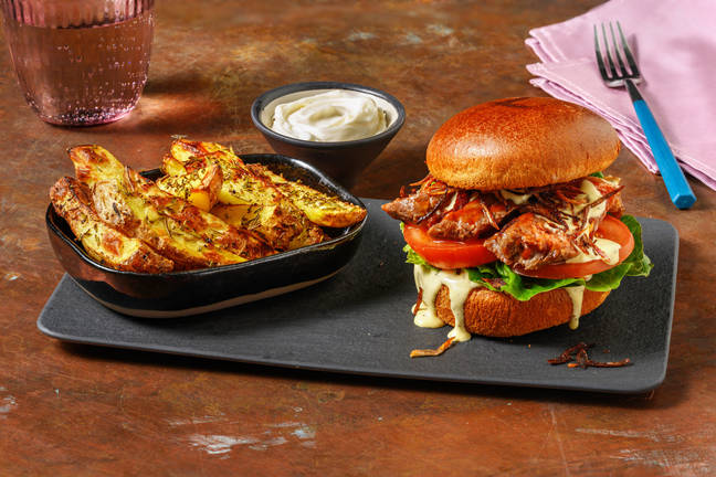 BBQ-rumpsteakburger og bearnaisesauce