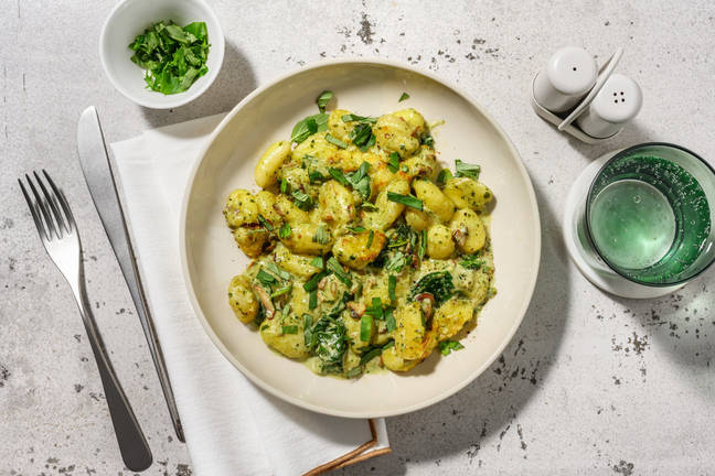 Gnocchi-Spinat-Auflauf mit Champignons