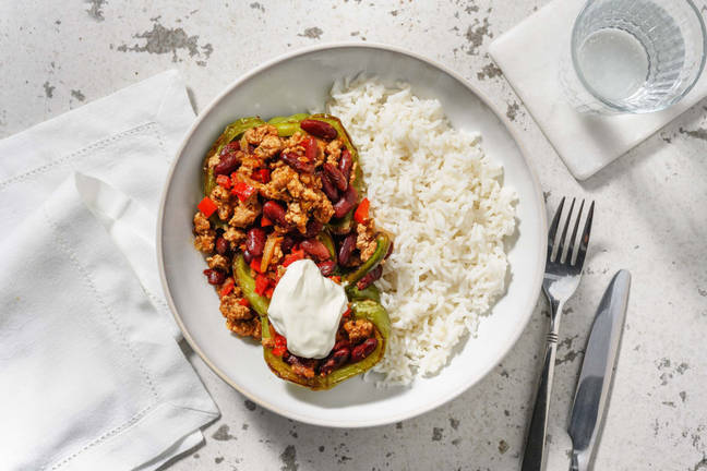 Poivron farci au chili con carne