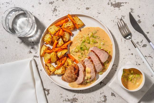 Schweinefilet mit süßem Senf-Gemüse