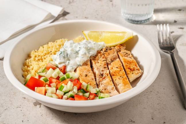Souflaki-Hähnchen auf Couscous