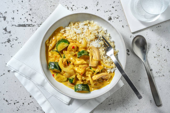 Gele curry met kip