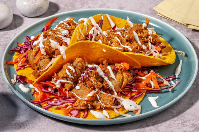 Mini tacos express di carnitas di pollo e cheddar