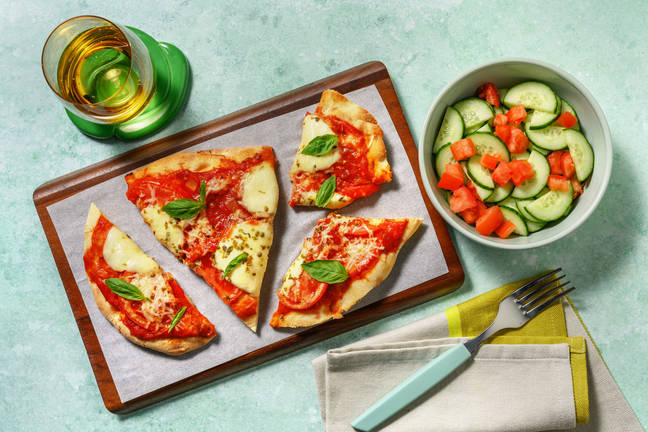 Pizza Margherita sur naan