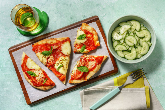 Pizza Margherita sur naan