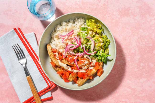 Taco bowl : porc tex-mex & riz citronné