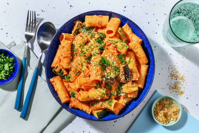 Provensalsk ratatouille-rigatoni