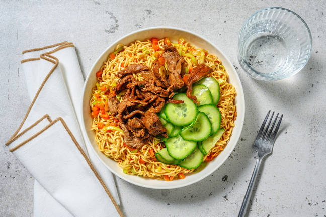Stir-fry met teriyaki-biefstukreepjes