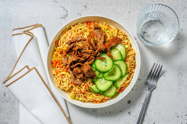 Sauté de nouilles au bœuf teriyaki