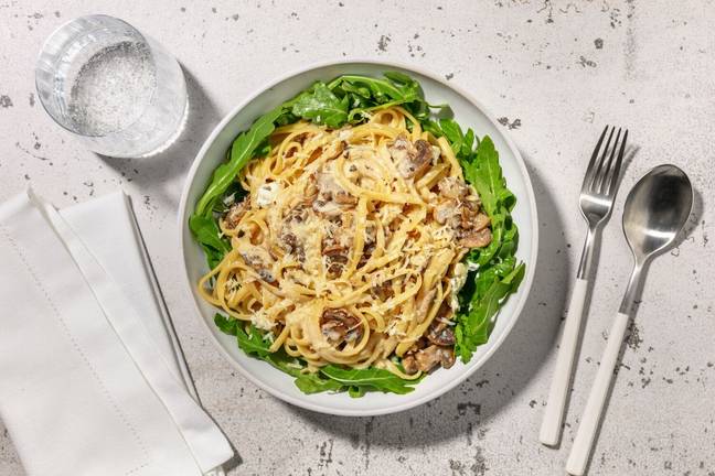Linguine forestières & duo de fromages