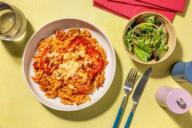 Orzo gratiné : feta AOP & aubergine