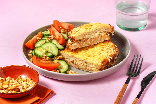 Croque rustique au thon & crème de gouda