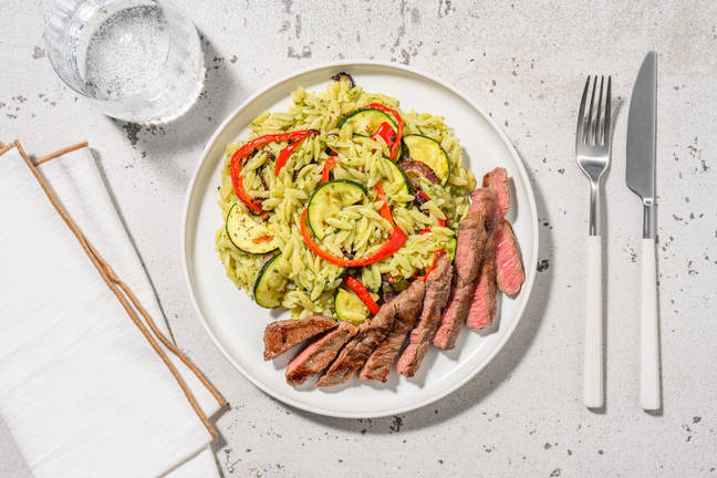 Bavette grillée & orzo aux saveurs d'été