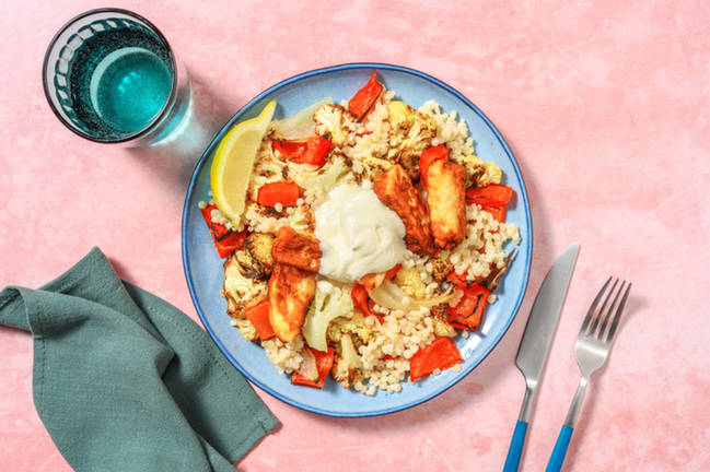 Oreganostekt halloumi