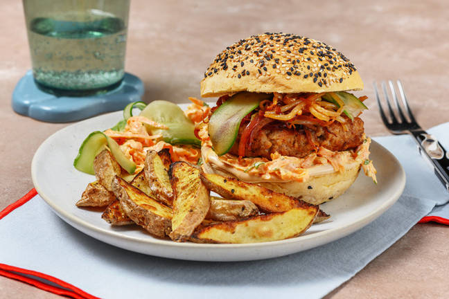 Hoisin Chicken Burger with Cucumber Slaw