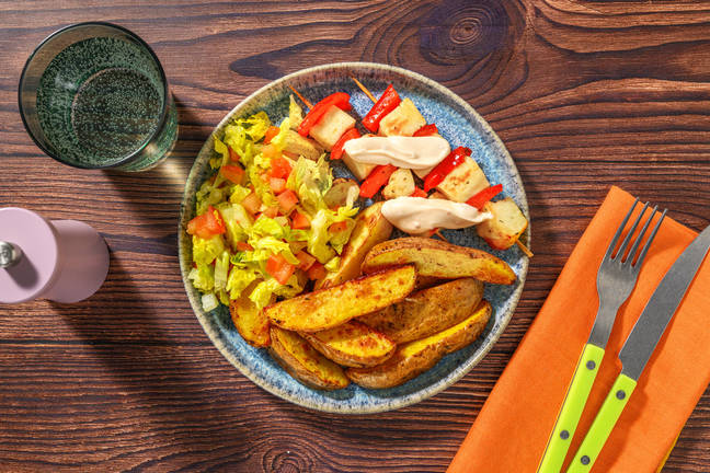 Halloumi and Pepper Skewers