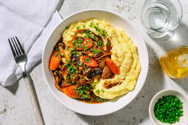 Hearty Double Mushroom Bourguignon 