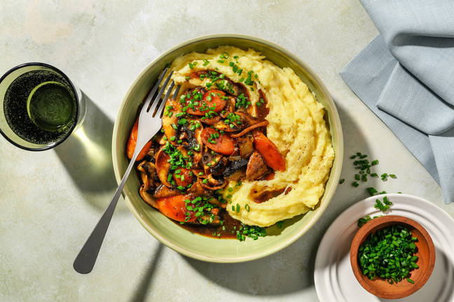 Hearty Double Mushroom Bourguignon 