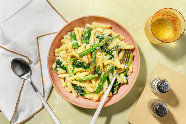 Casarecce primavera : asperges & épinards