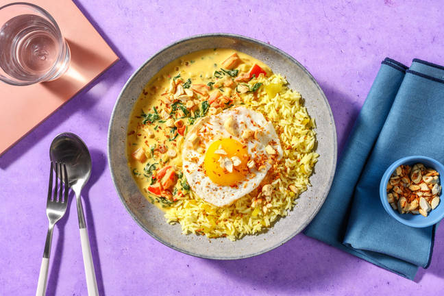 Curry à la coco, tomates & épinards