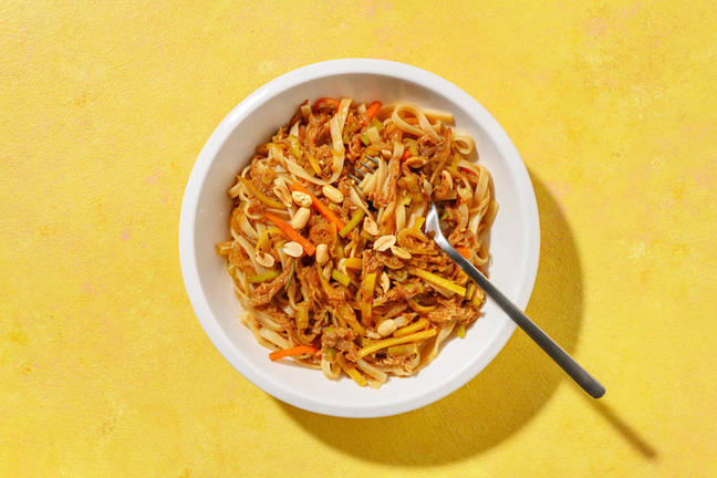 Nouilles de riz express au porc effiloché