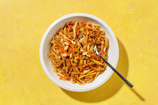 Nouilles de riz express au porc effiloché