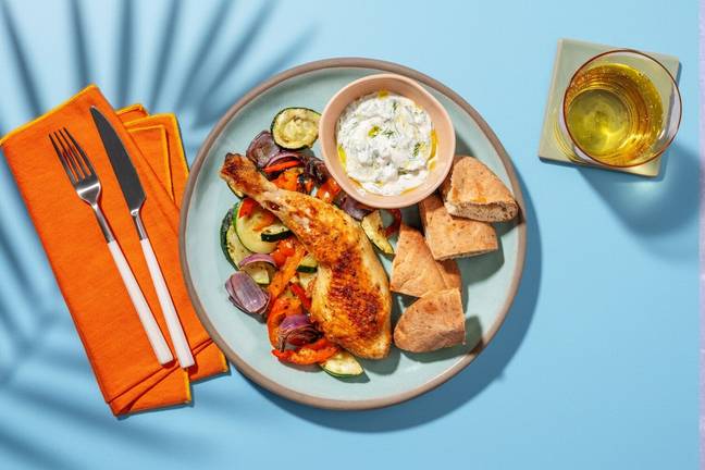 Poulet rôti à la grecque & tzatziki