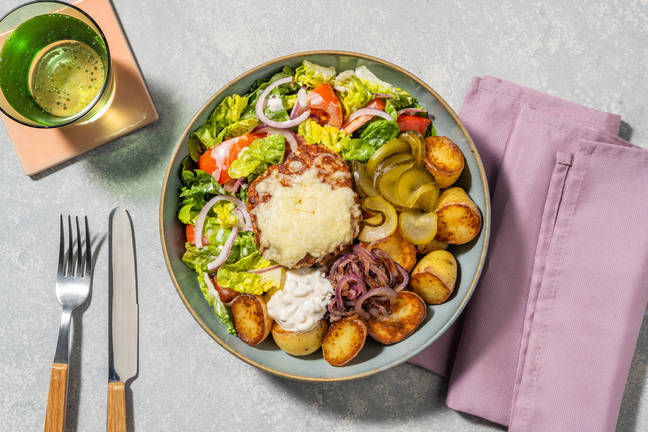 Steak haché et grenailles poêlées