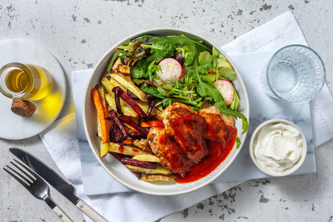 Honning- og chiliglaseret kylling