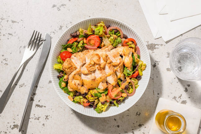 Karibischer Hähnchensalat & Kiwi-Chili-Dressing