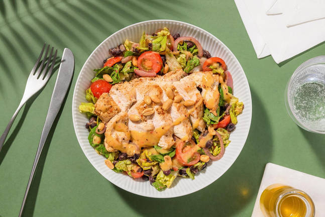 Südsee-Hähnchensalat mit Kiwi-Chili-Dressing