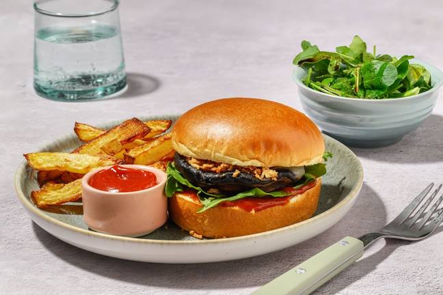 Burger veggie au portobello sauce BBQ & cheddar