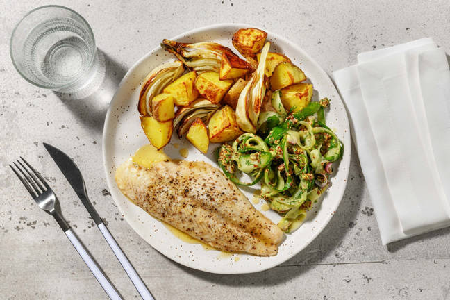 Pandestegt dorade og citronsmørsauce
