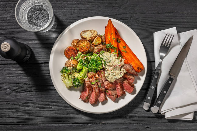 Stegt rumpsteak og estragondip