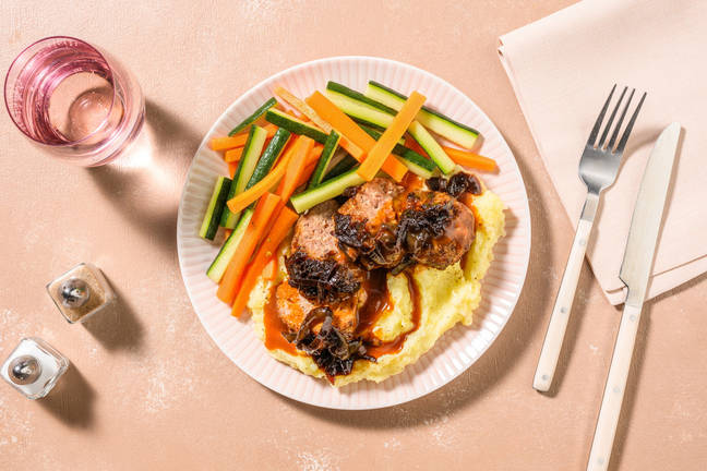 Mini Sticky Beef Meatloaves & Potato Mash