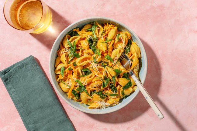 One-Pot-Paccheri in Pesto-Creme-Soße 