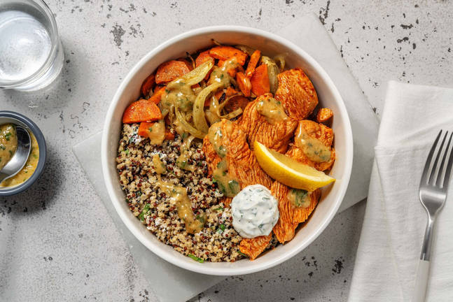 Putenbrust auf Quinoa