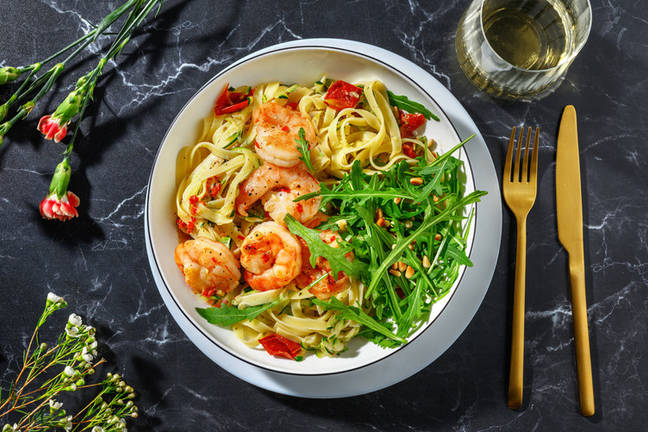 Tagliatelle på kungsräkor