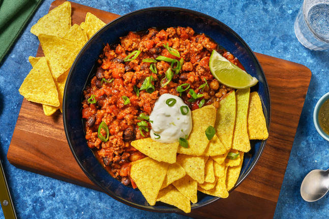 Tex-Mex Chili-Bowl mit Tortilla Chips